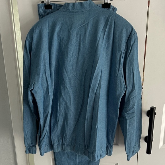 Vintage denim‎ gold studded Quilted Jacket and Pants Set 16 - Picture 6 of 9